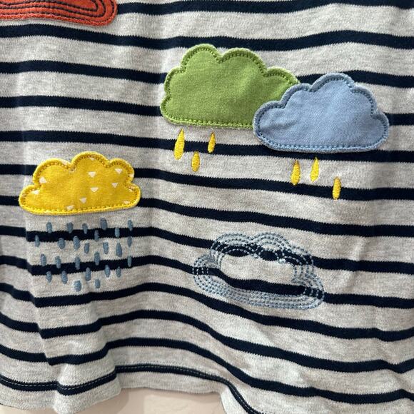 Frugi Stripe Appliqué Clouds Long Sleeve Shirt - Picture 4 of 6